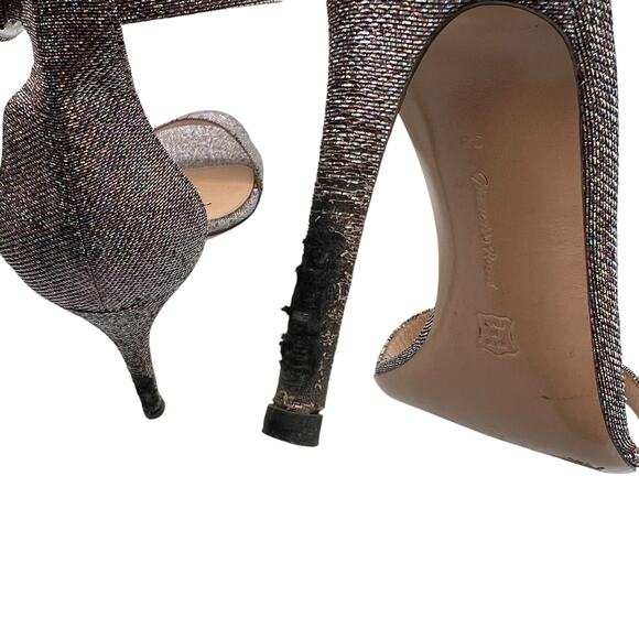 Gianvito Rossi Lurex Fabric Portofino Glitter Metallic Heels Multicolor Size 6 - Picture 8 of 16